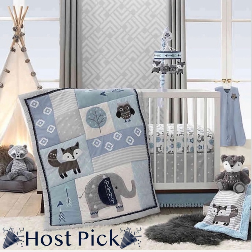 . Lambs & Ivy Stay Wild 3 Piece Bedding + Toy